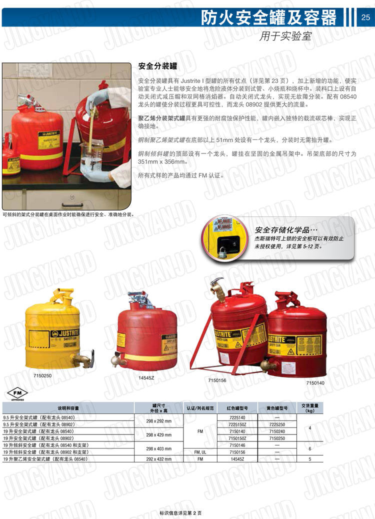 JUSTRITE，美國杰斯瑞特，justriteI型安全罐,柴油汽油存放罐，酒精松香水安全存儲罐，防火安全罐，防爆安全罐