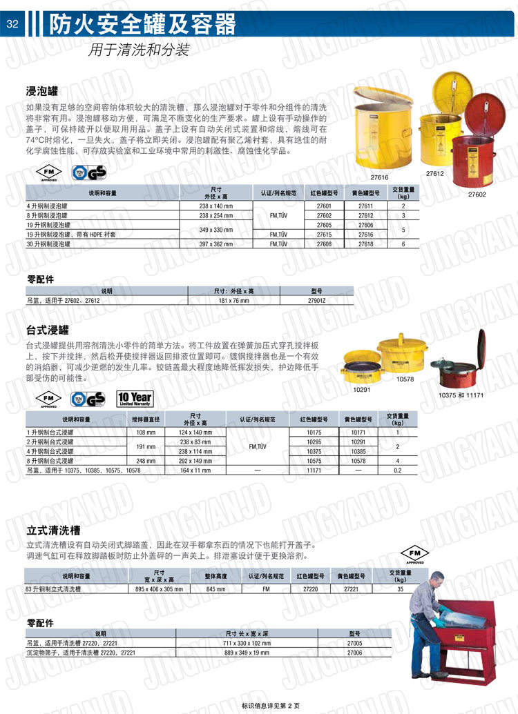 美國杰斯瑞特，justrite，臺式浸泡罐，立式清洗槽，清洗罐