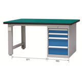 重型工作臺(tái)帶四抽底柜(40mm復(fù)合臺(tái)面)，E-XBG1575(G)